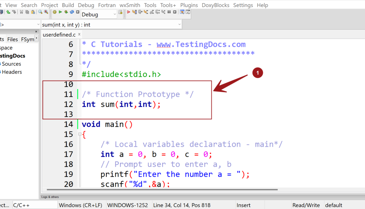 C Function Prototype