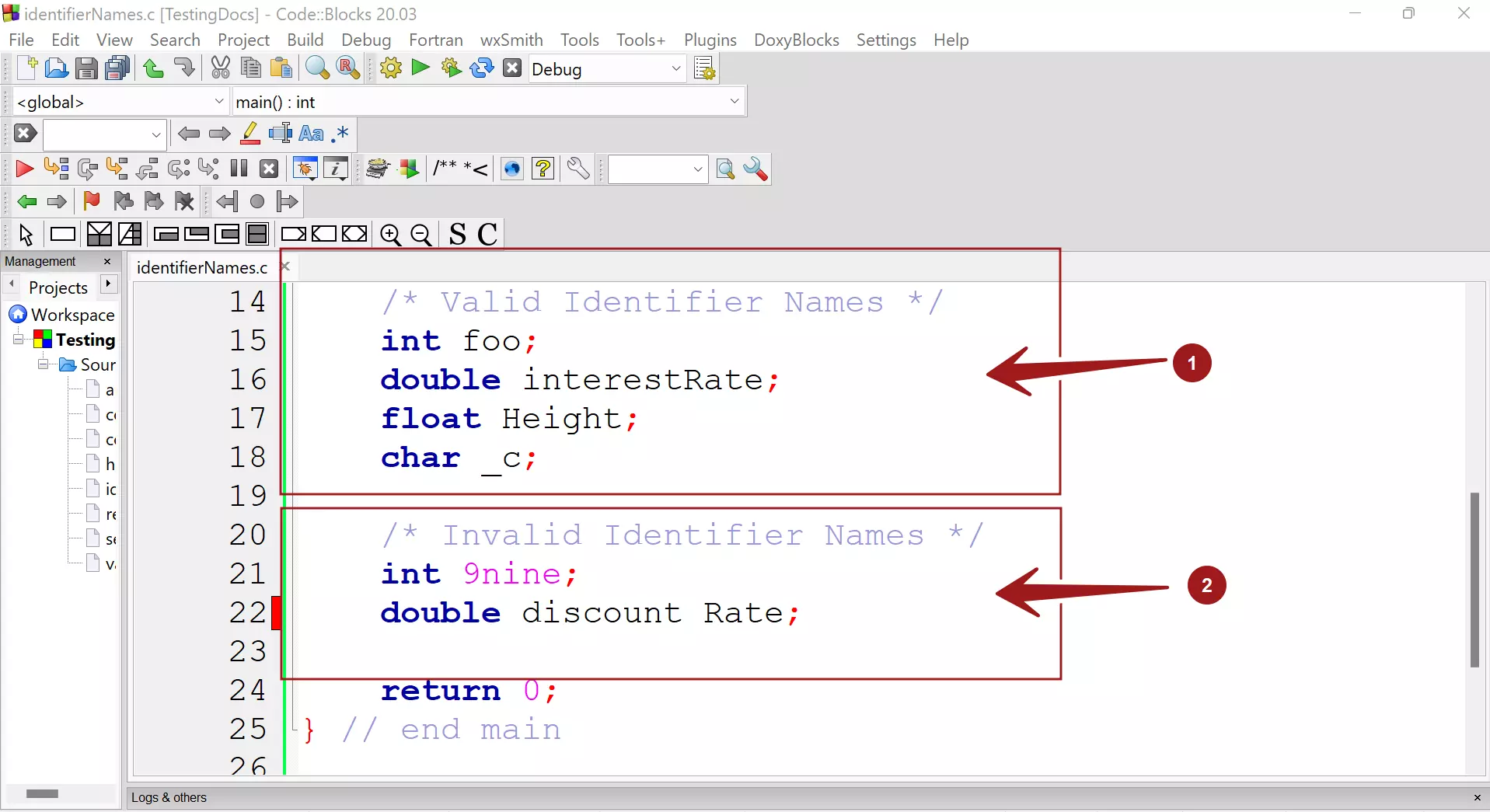 C Identifiers