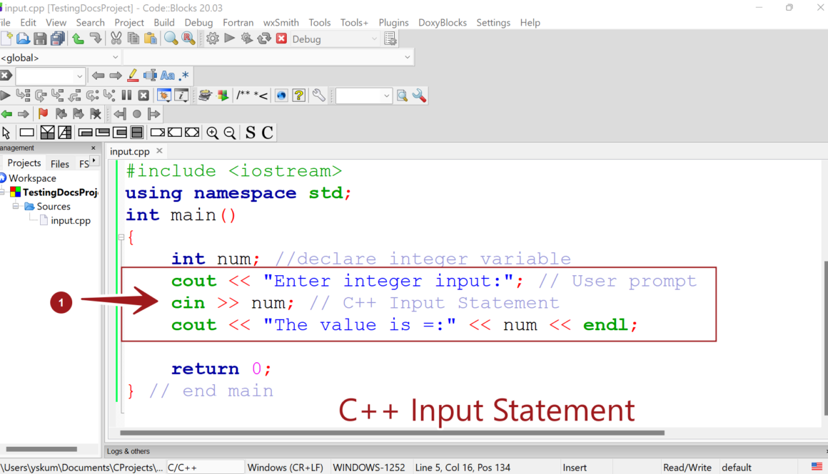 C++ Input Statement