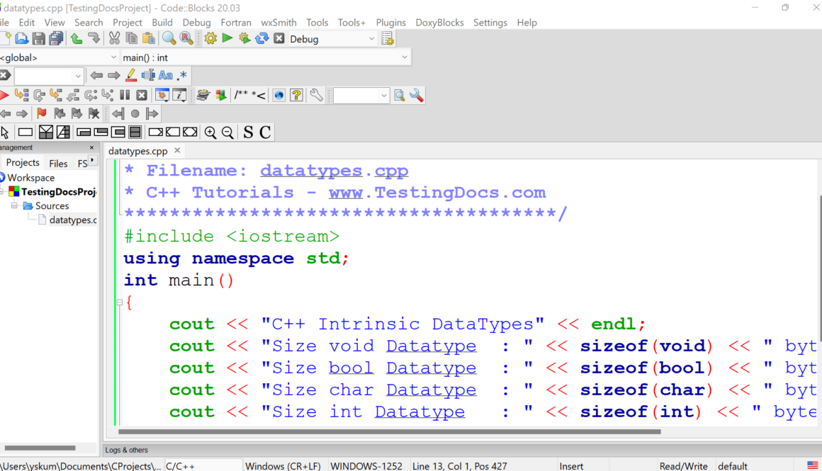 C++ Intrinsic Datatypes