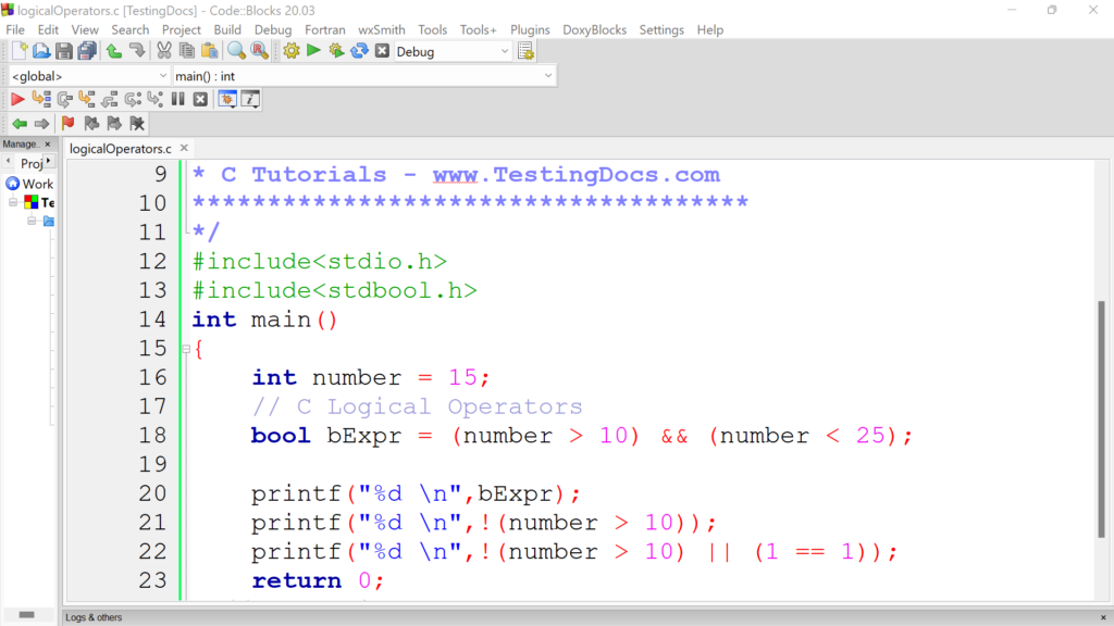 C Logical Operators - TestingDocs.com