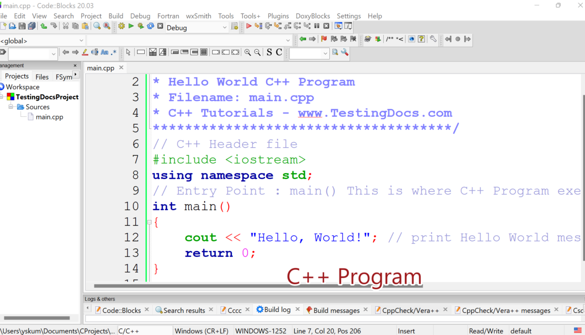 C++ Program Structure