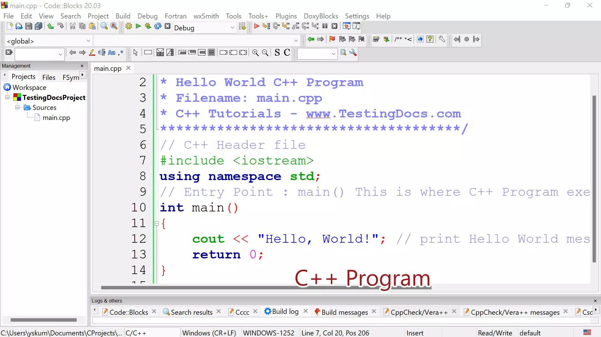 C++ Program Structure