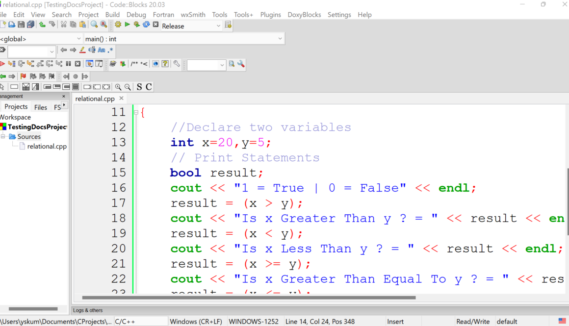 C++ Relational Operators