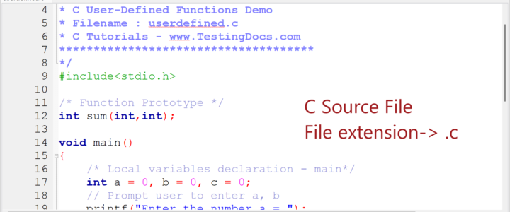 C Source Code .c File