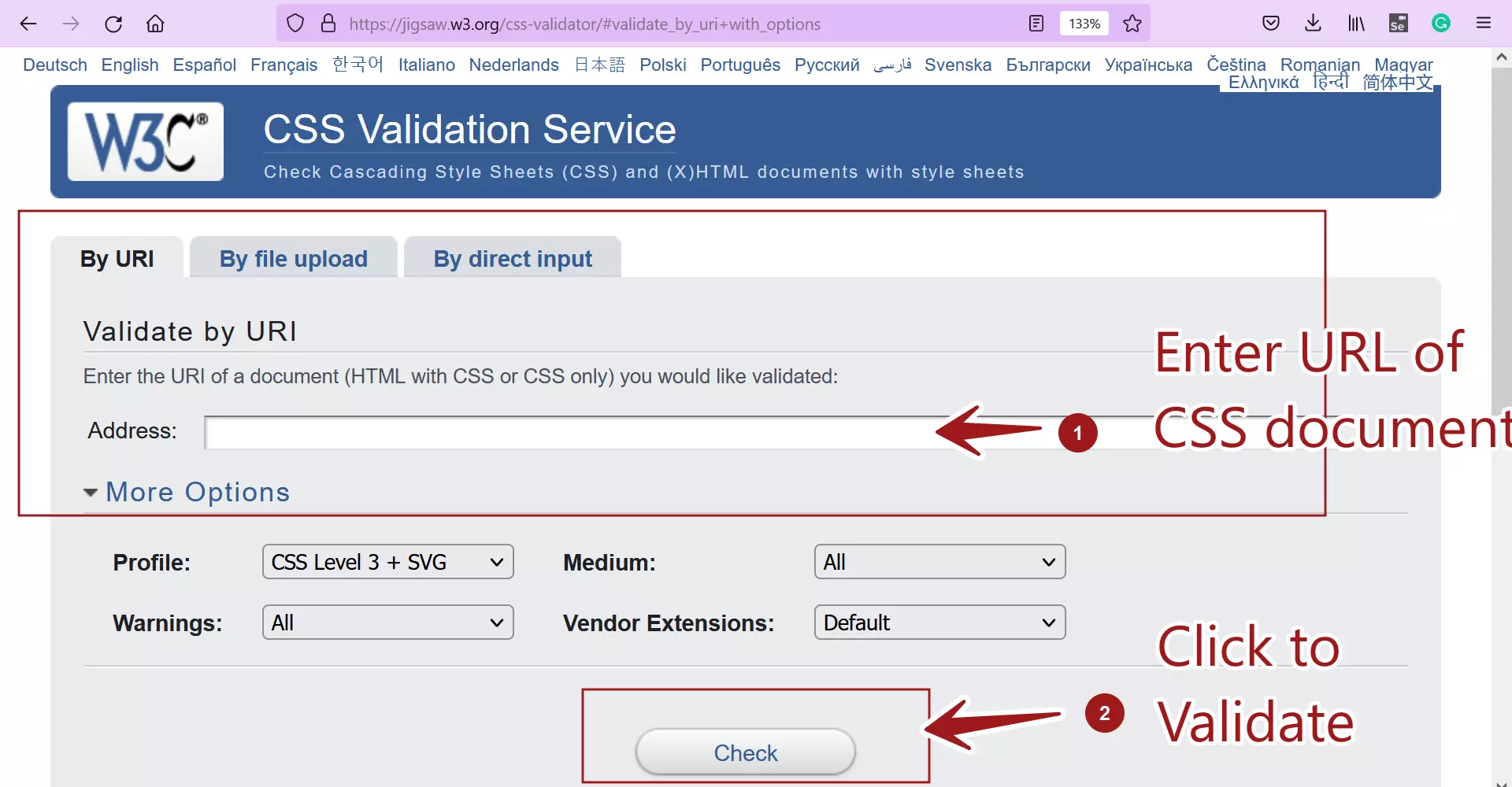 CSS Validator Tool