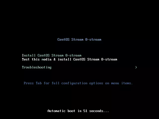 CentOS 8 Stream Install Screen