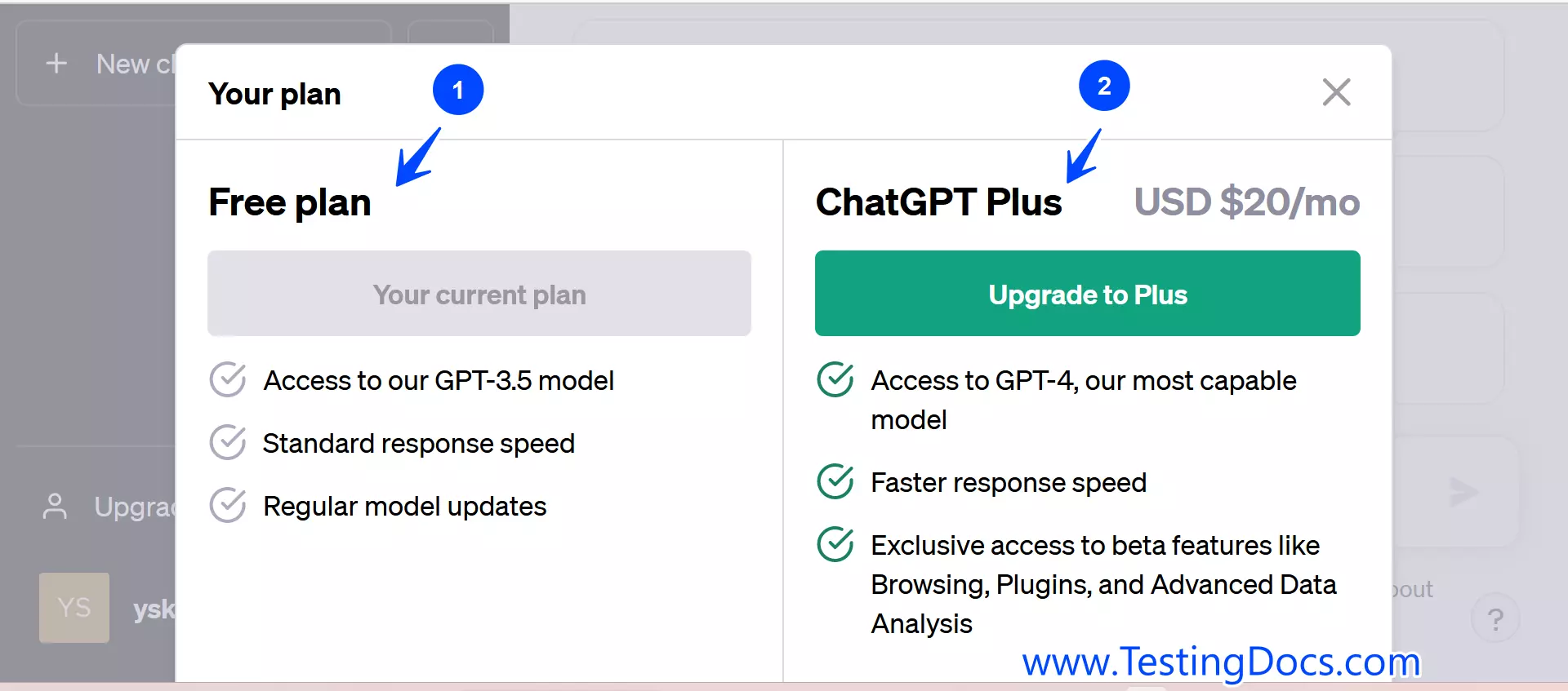 ChatGPT Plans Free and Plus