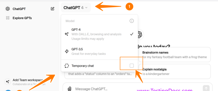 ChatGPT Temporary Chat