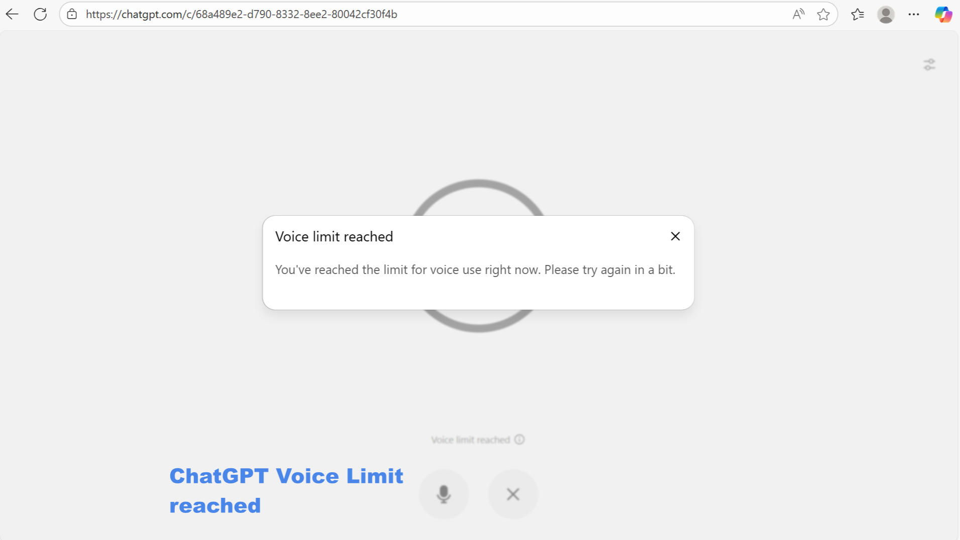 ChatGPT Voice Limit Reached Error