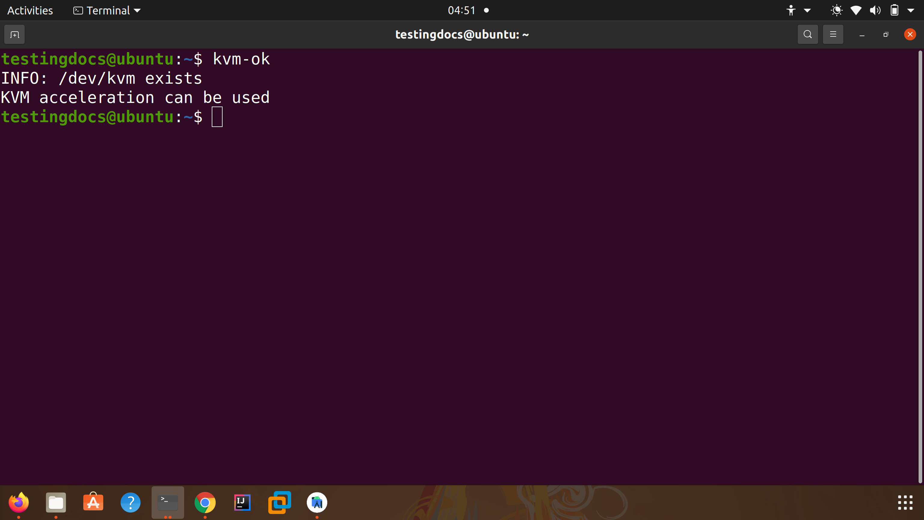 Check KVM Acceleration Ubuntu