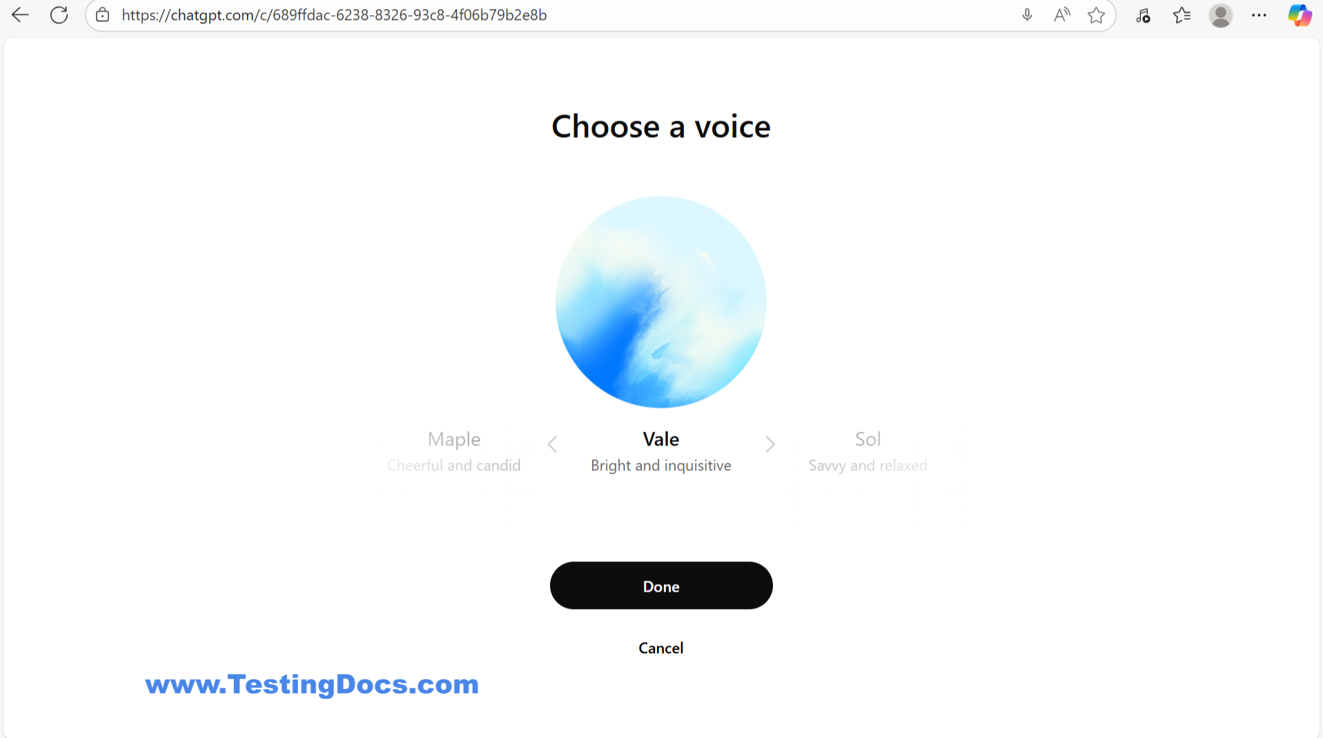 Choose ChatGPT Voice