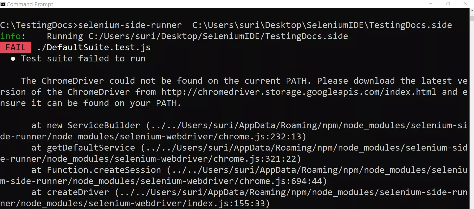 ChromeDriver Not Found on PATH