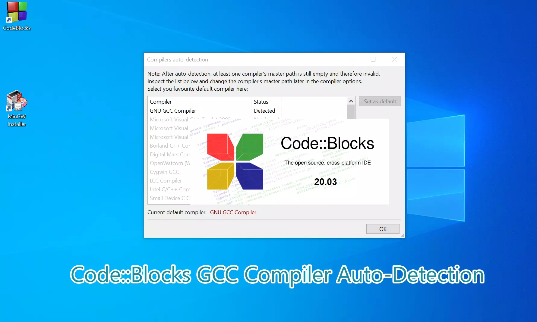 Code Blocks GCC Compiler Auto-Detection