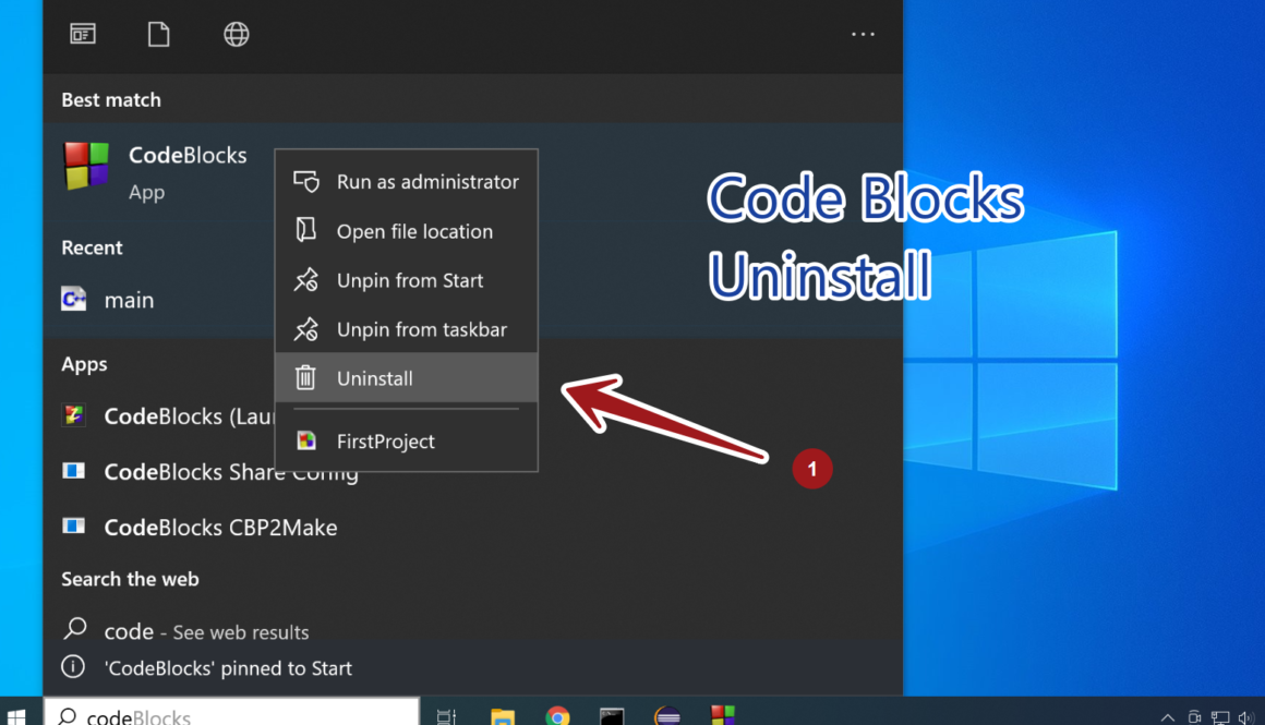 Code Blocks Uninstall Start Menu