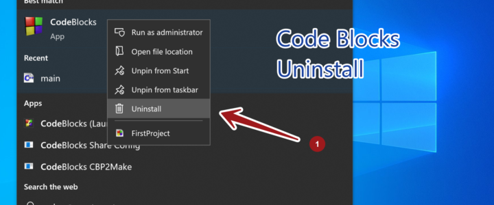 Code Blocks Uninstall Start Menu