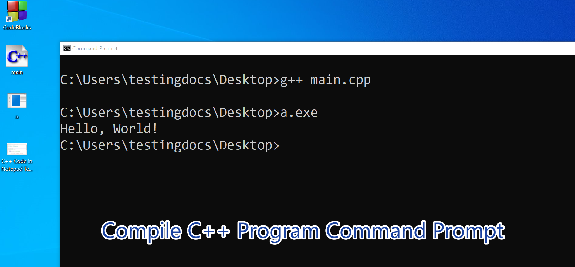 Compile C++ Program Command Prompt