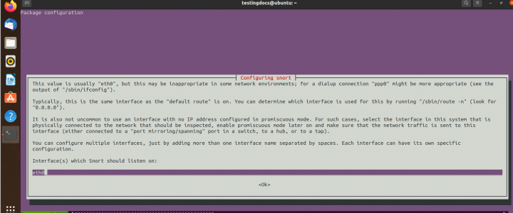 Configuring snort Ubuntu