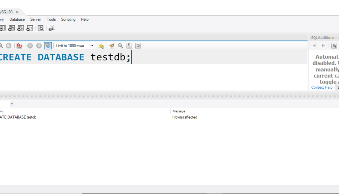 Create Database MySQL Windows10