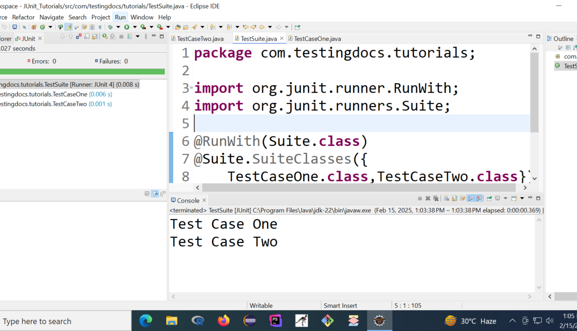 Create Test Suite in JUnit