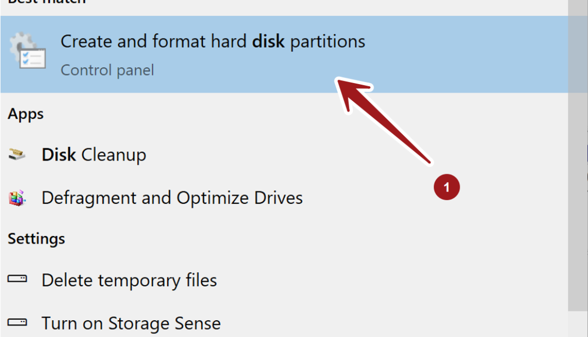 Create and format hard disk partitions Windows 10