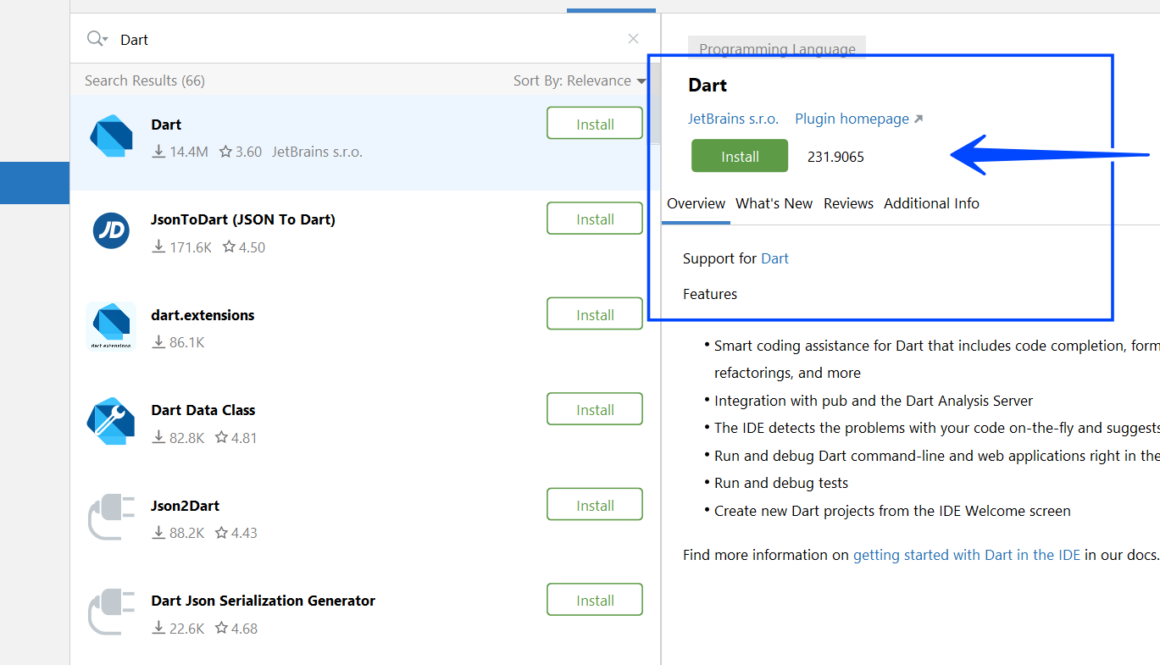 Dart IntelliJ Plugin Install