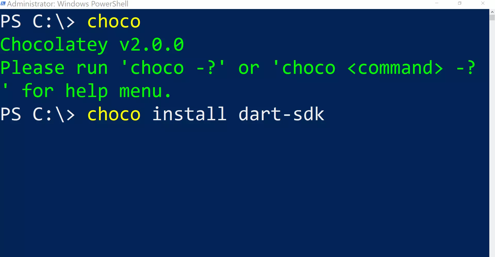 Dart SDK Install Windows
