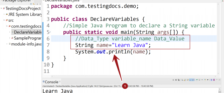 Declare Java Variable