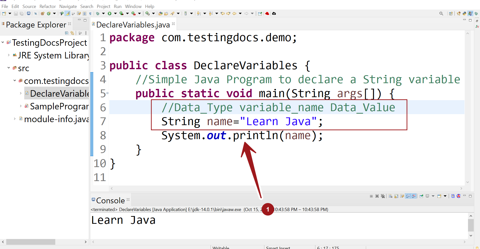 Declare Java Variable