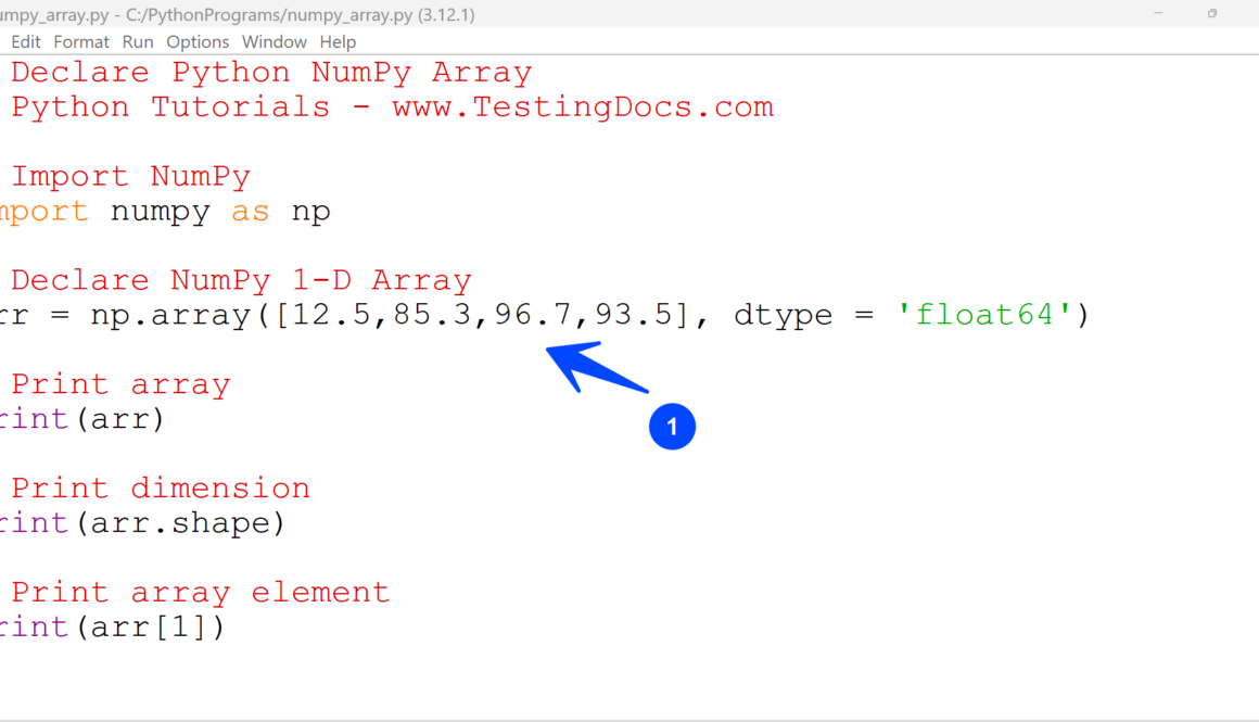 Declare NumPy Array