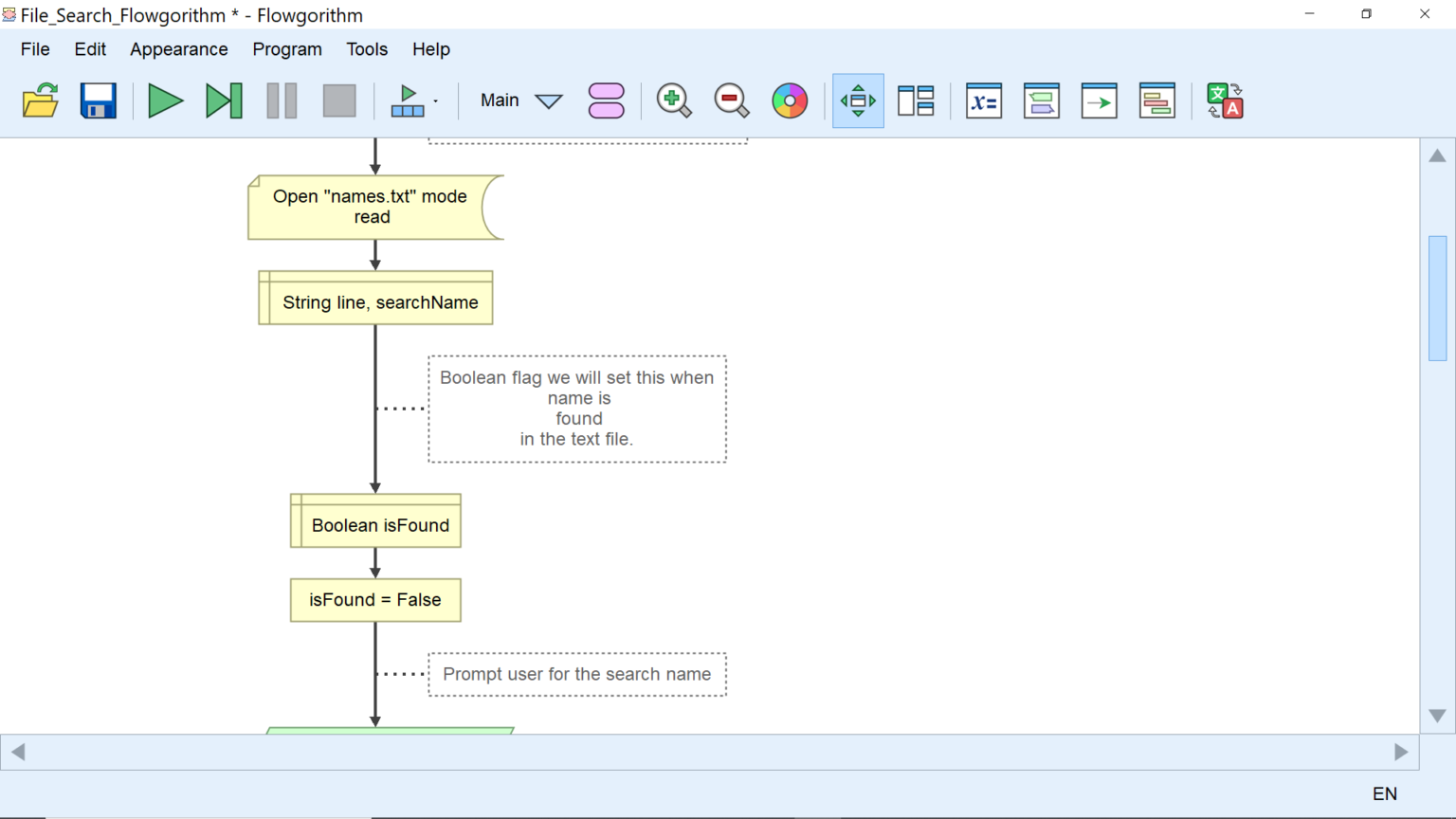 Search Text File in Flowchart - TestingDocs.com