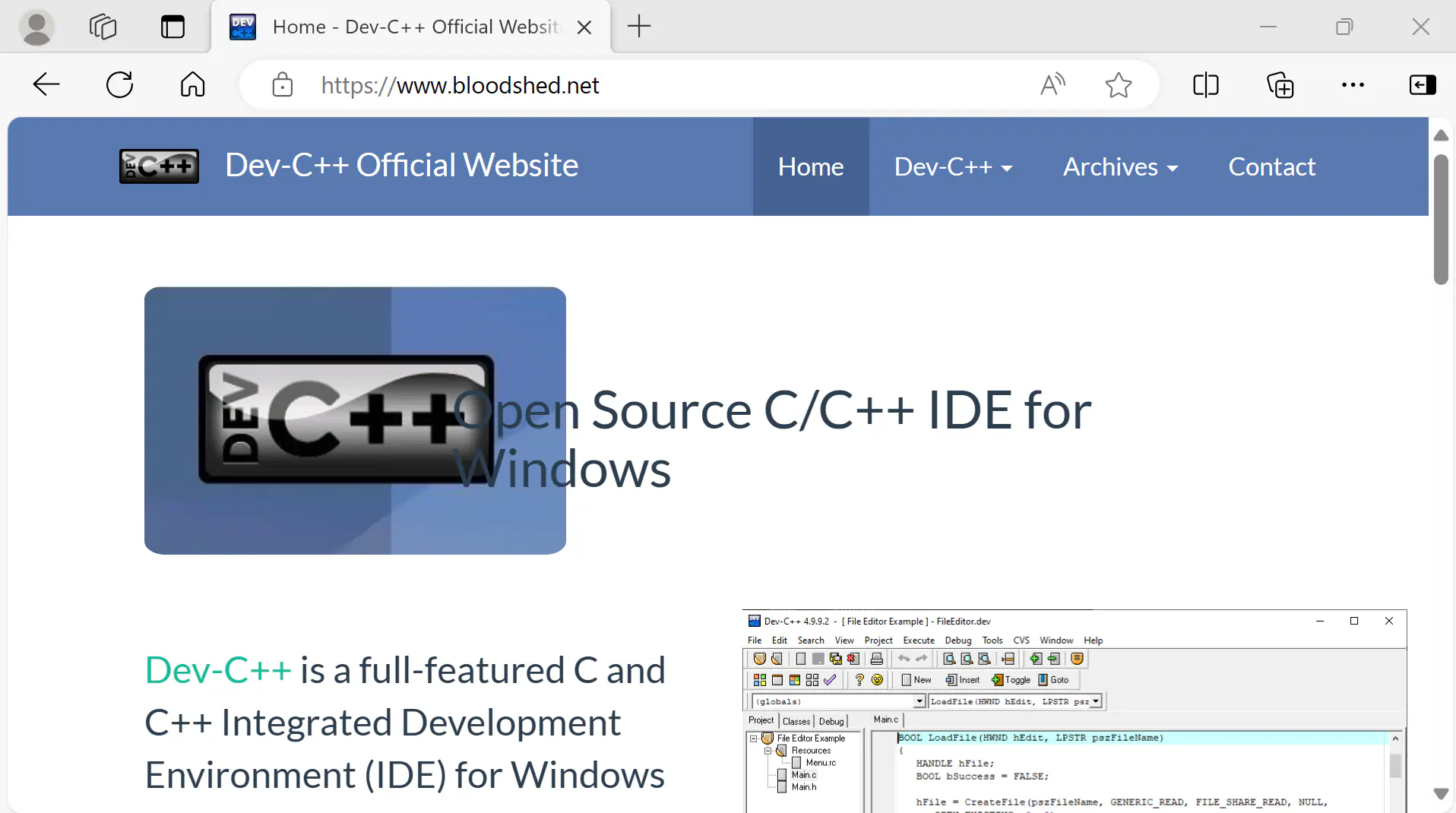 DevC++ IDE for Windows