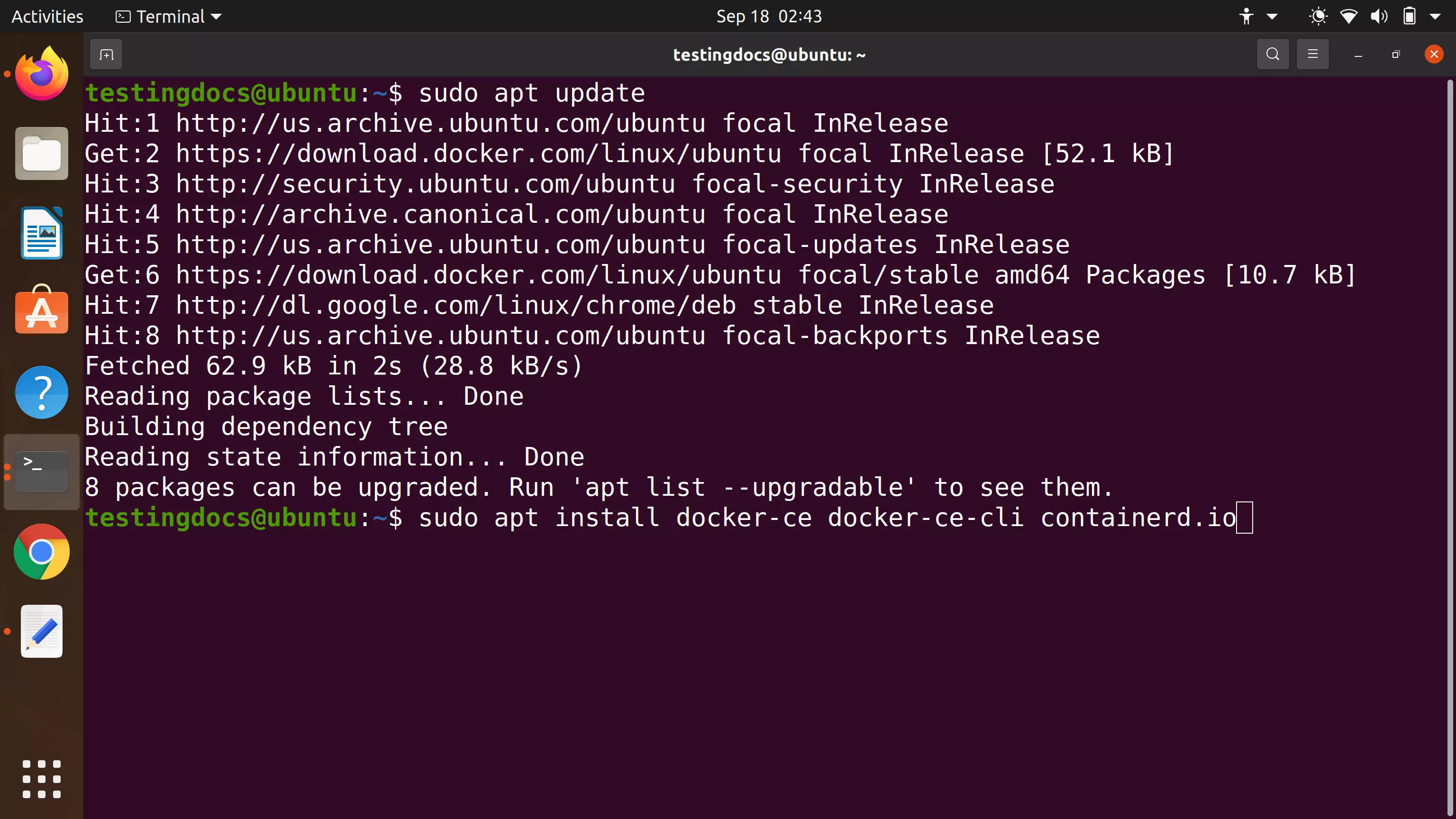 Docker Install Ubuntu Linux