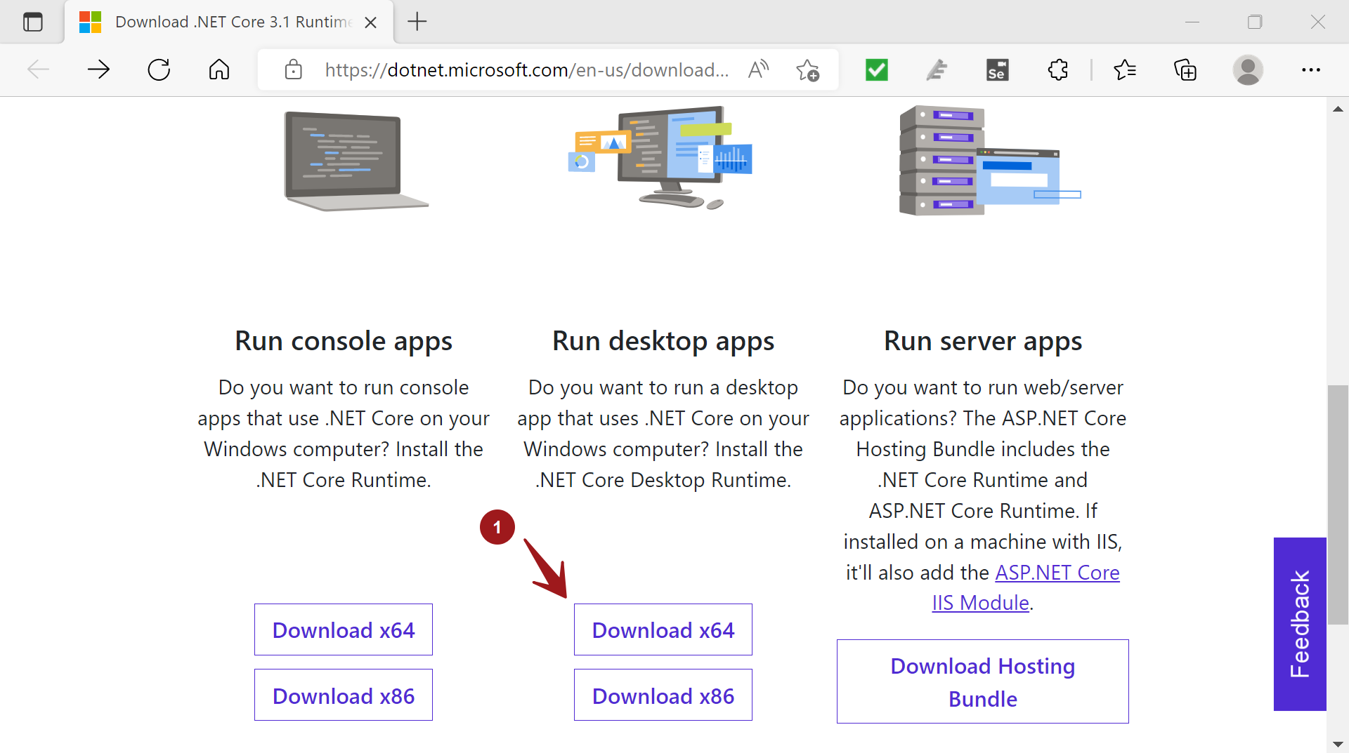 Download .NET Core Runtime