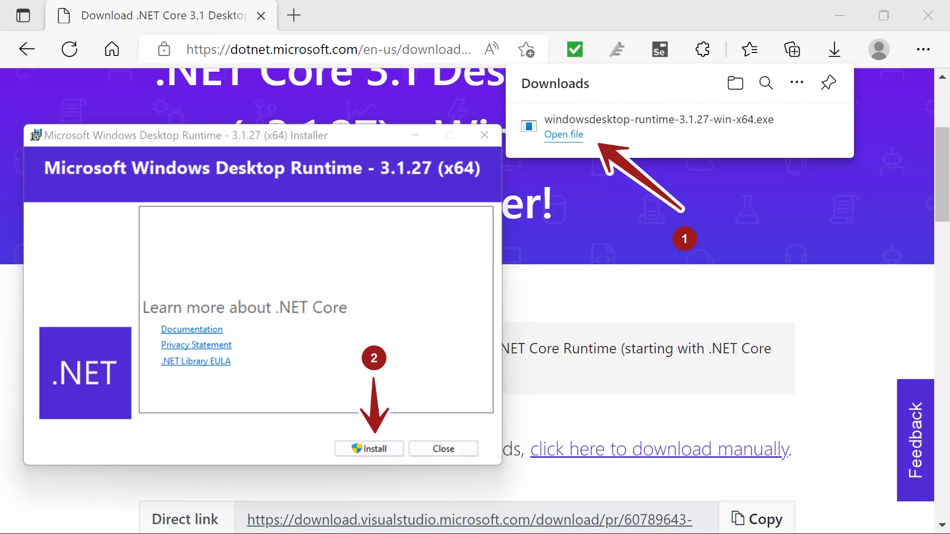 Download .NET Runtime Windows