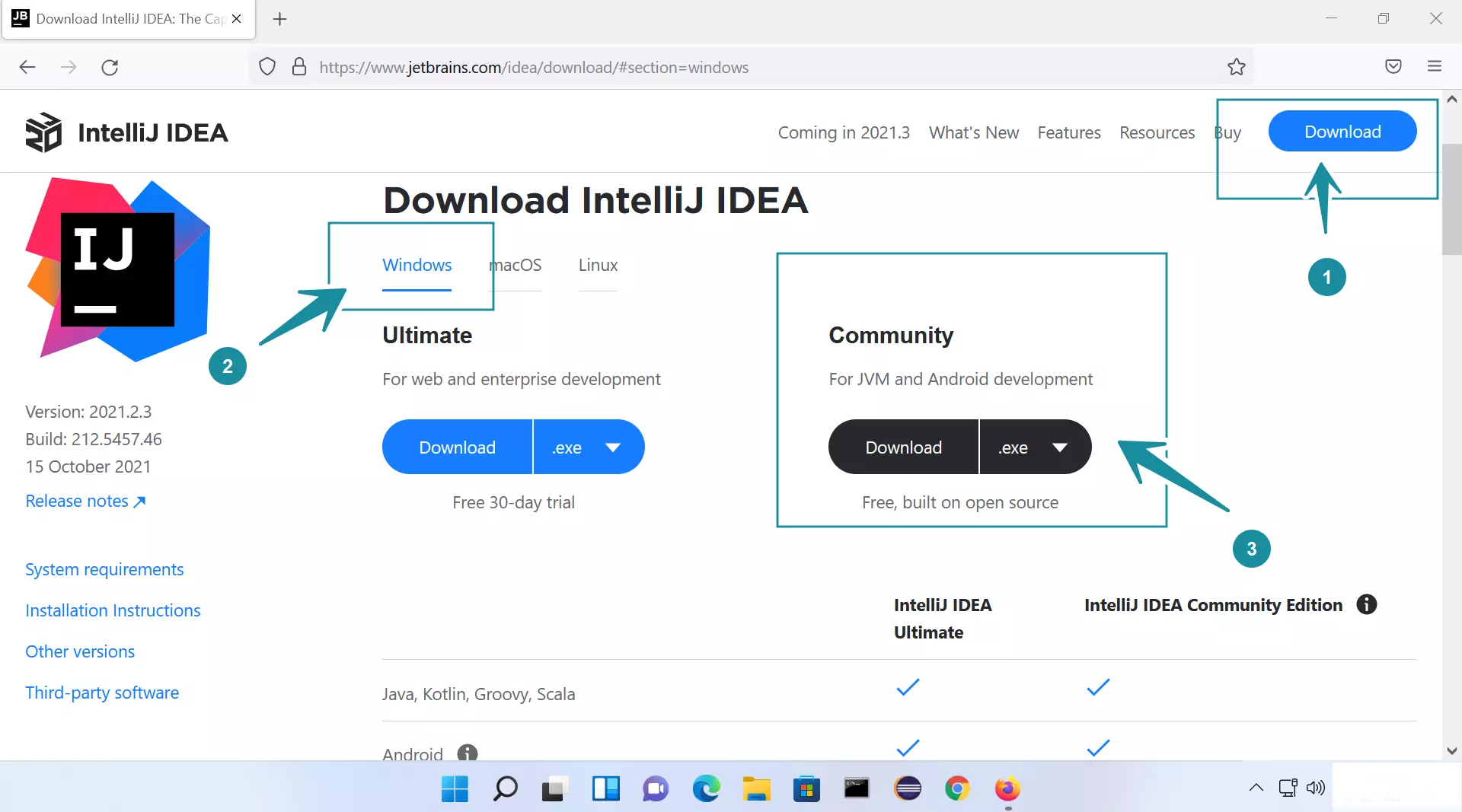 Download IntelliJ IDEA Windows11