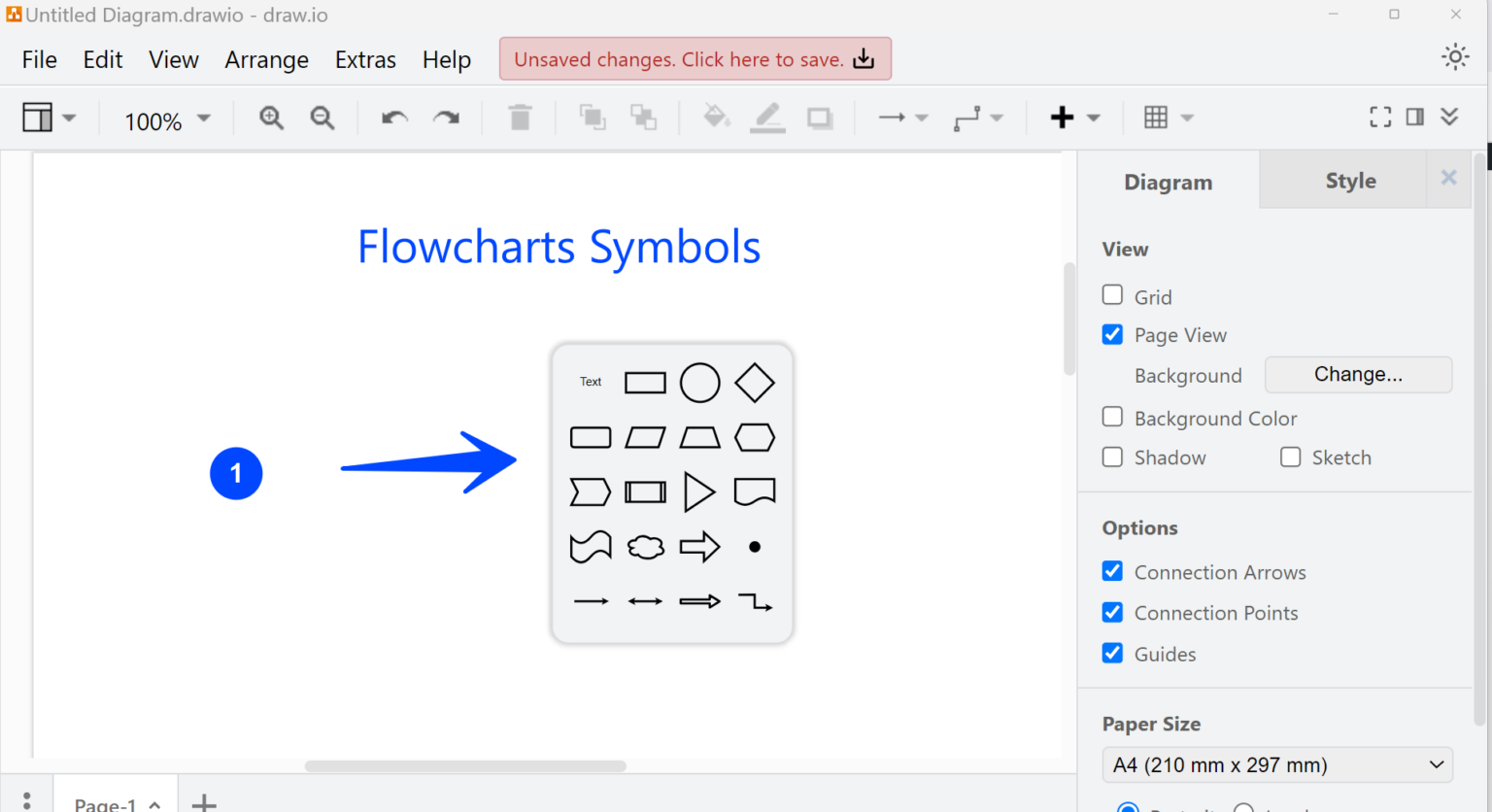 Draw a flowchart using Draw.io - TestingDocs