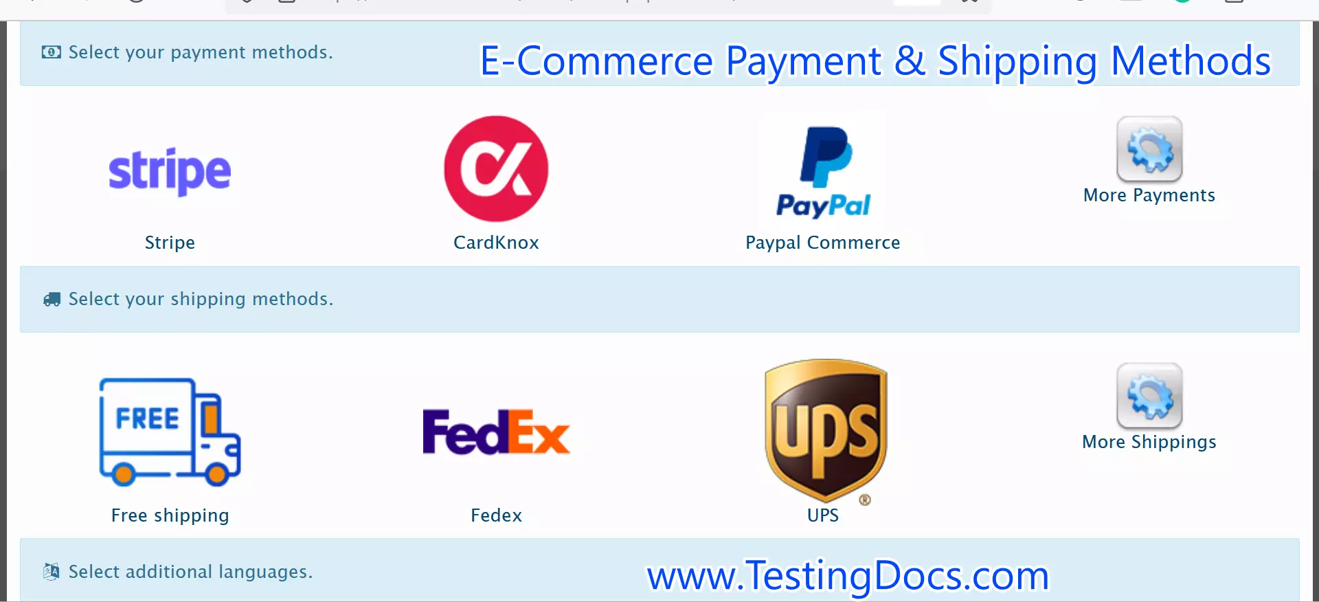 E-Commerce Payment Methods