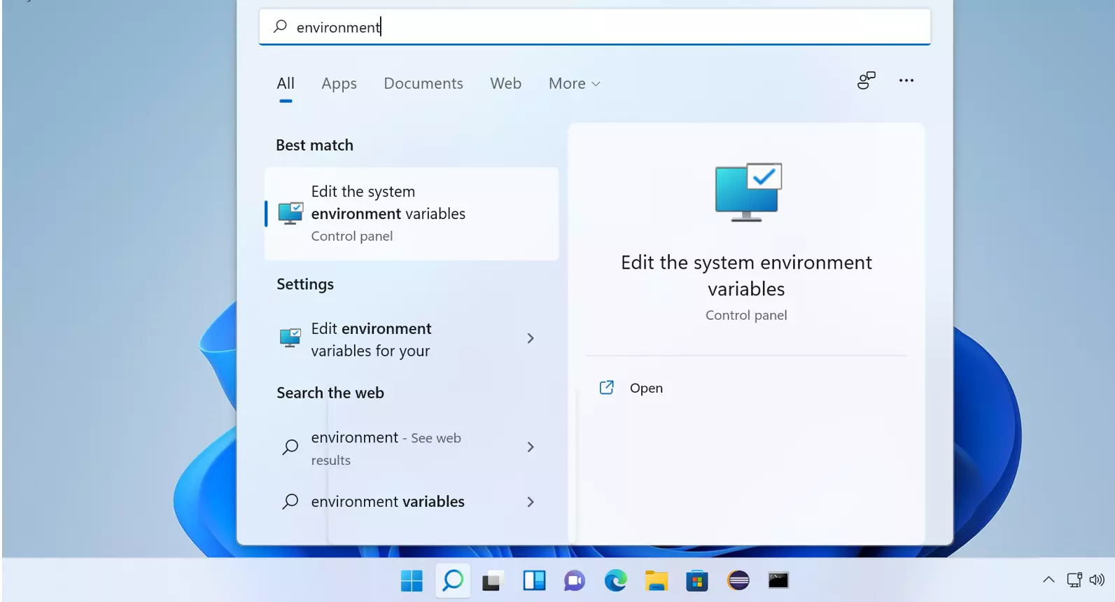 Edit System Variables Windows 11