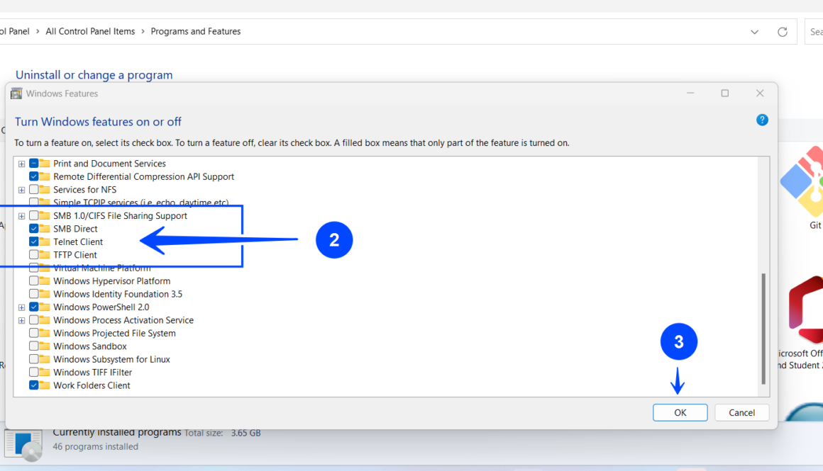 Enable Telnet Client on Windows 11