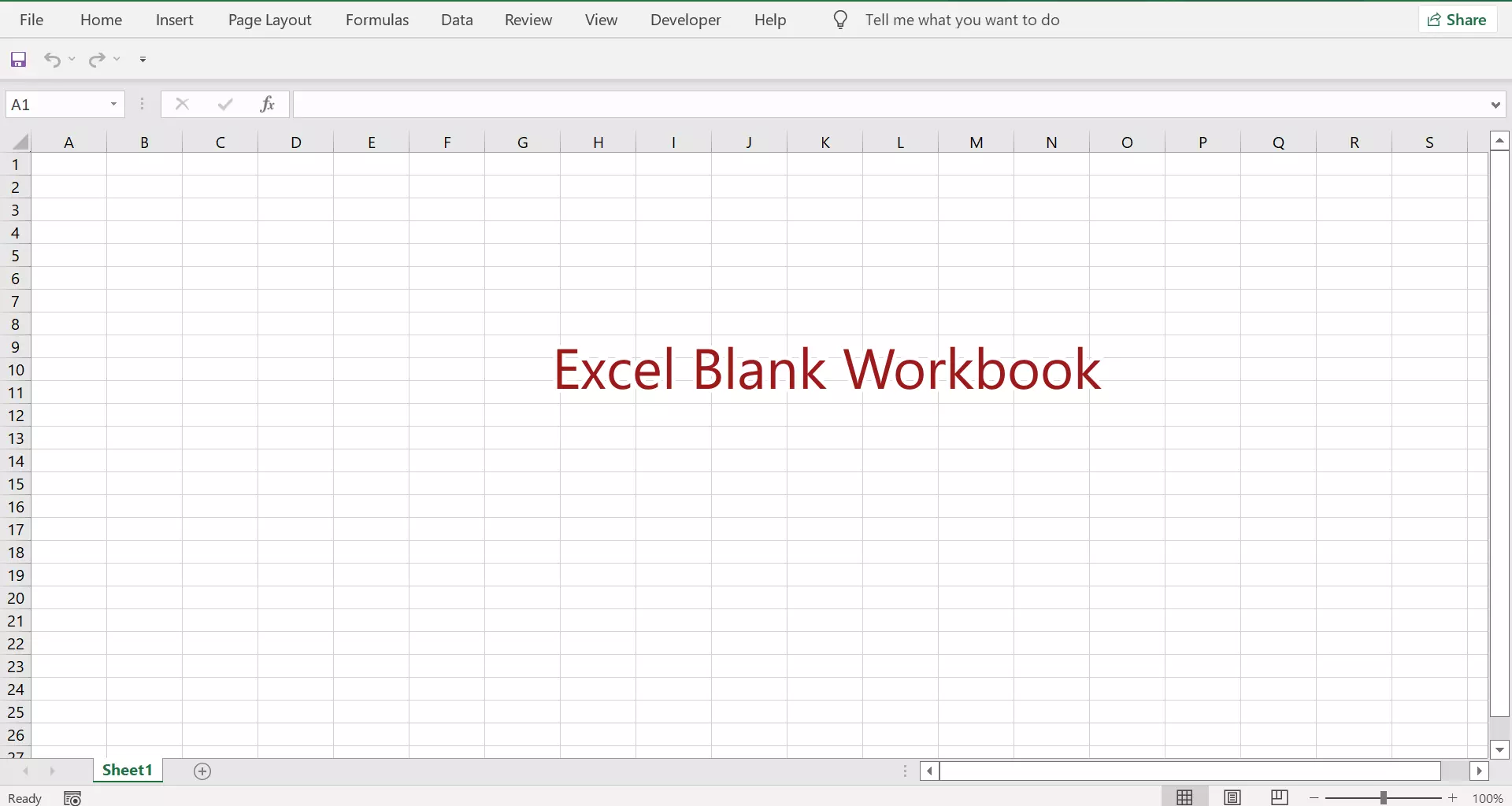 Excel Blank Workbook
