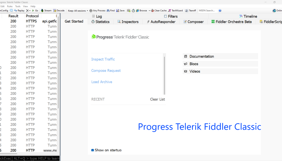 Fiddler Classic GUI Window