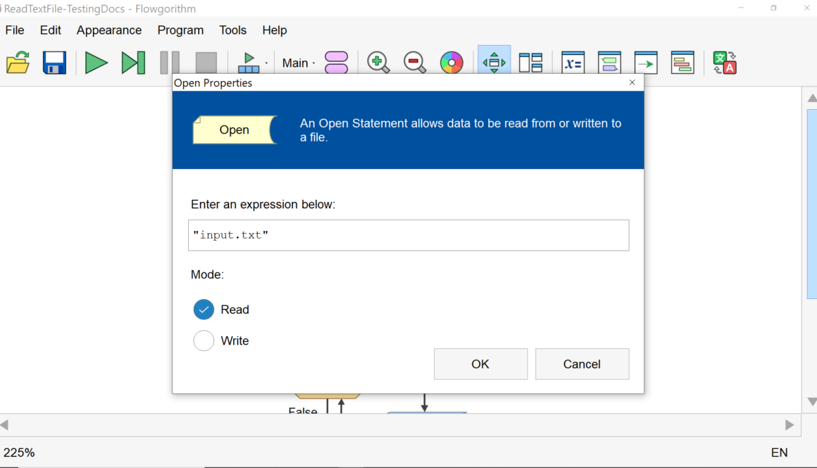 File Open Read Mode Flowgorithm