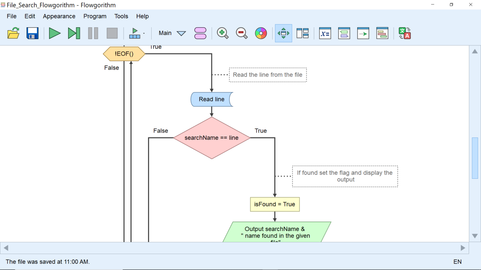 Search Text File in Flowchart - TestingDocs.com