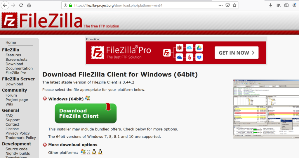 install filezilla server