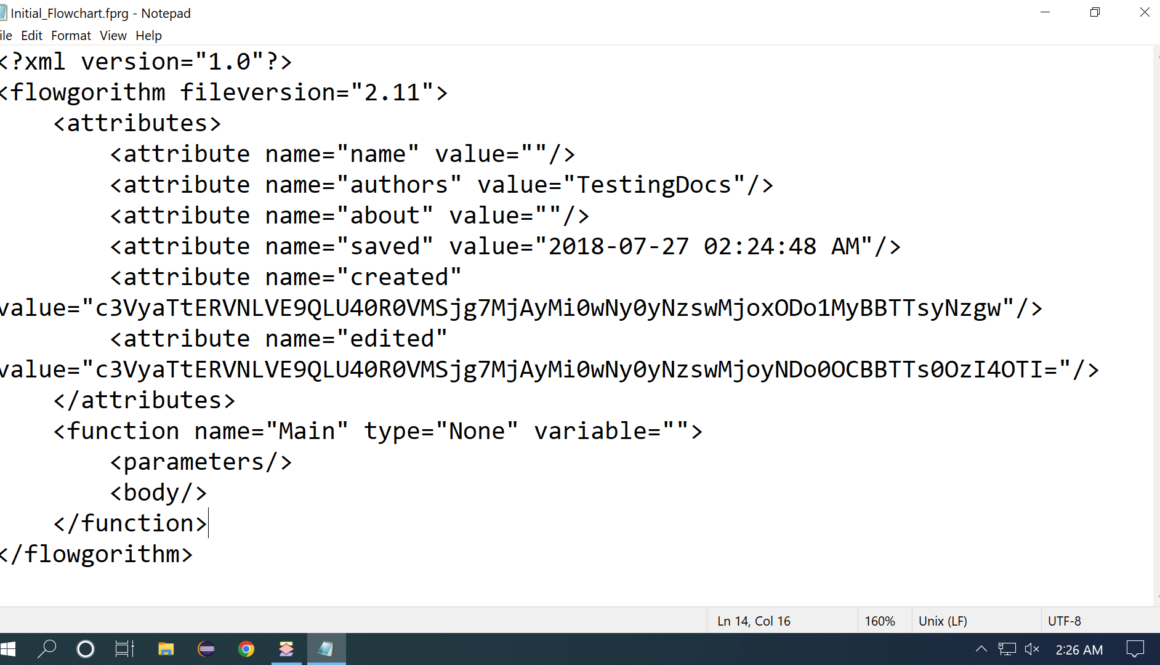 Flowgorithm XML Structure