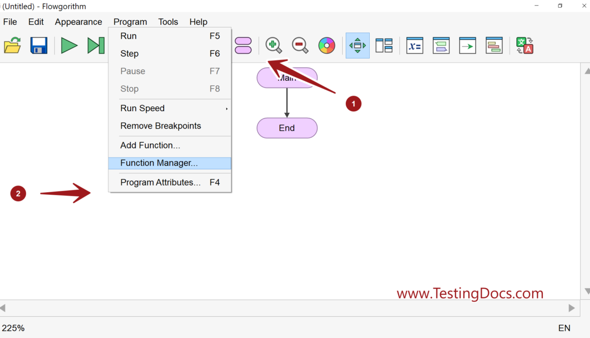 Flowgorithm Function Manager Launch
