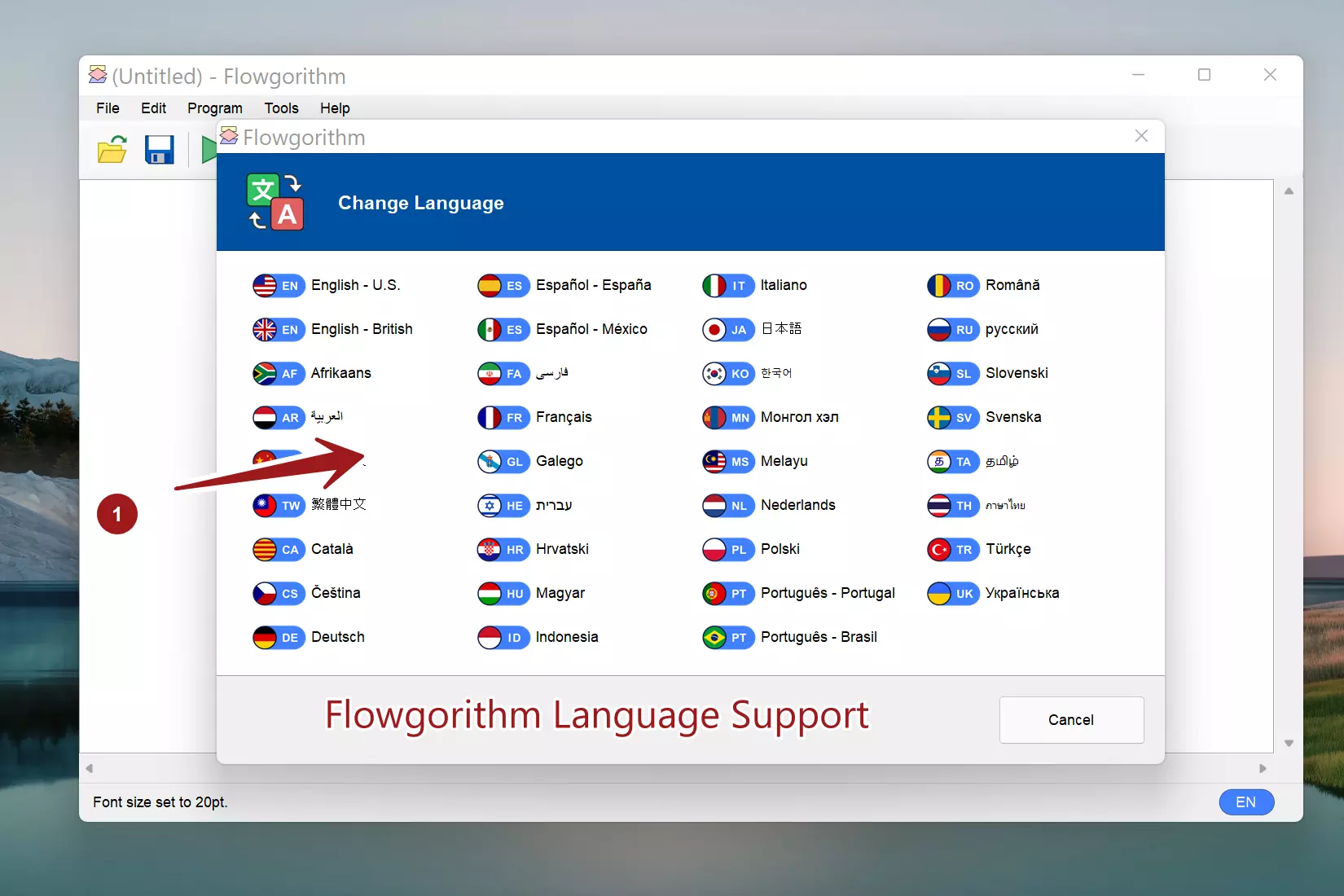 Flowgorithm Language Support
