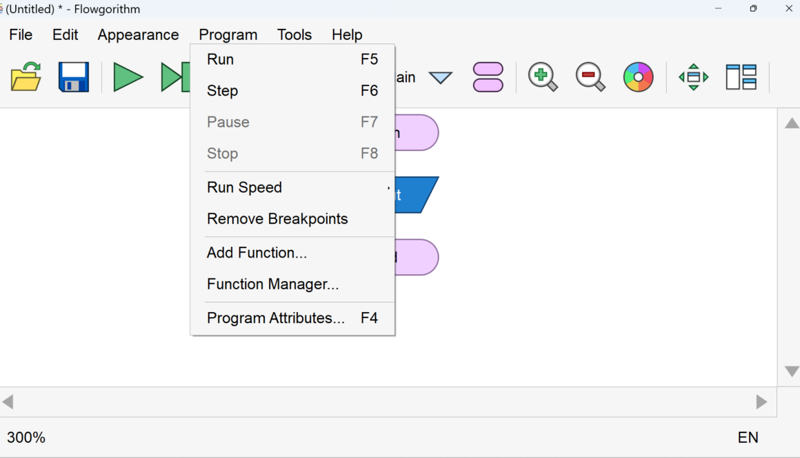 Flowgorithm Program Menu