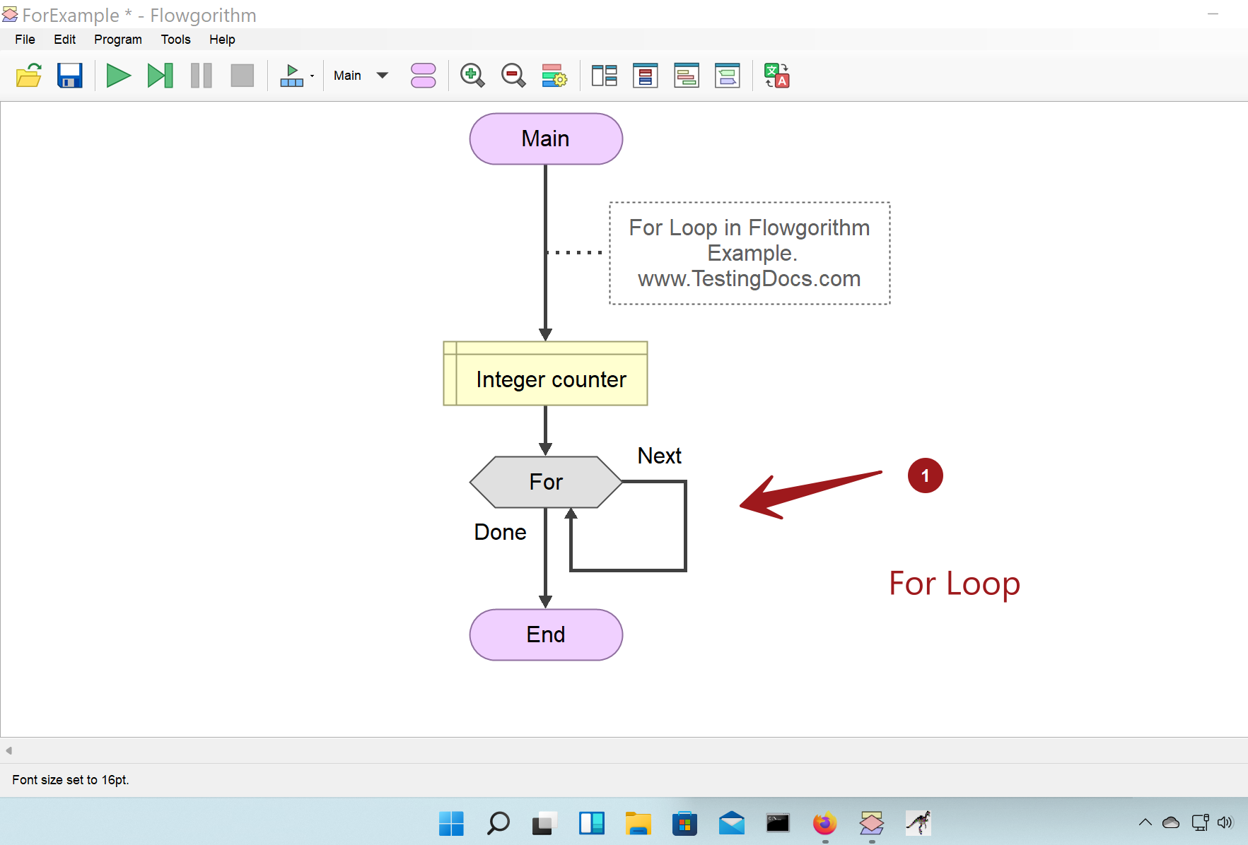 For Loop Flowgorithm